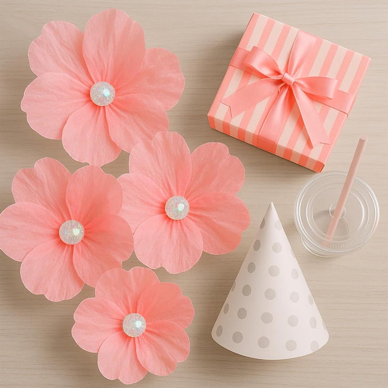 Ethanberg 60 Sheets Gift Wrapping Tissue Paper Bulk, Peach Pink Tissue Paper for Gift Bags, Decorative Art Papers for DIY Crafts Wedding Birthday Baby Showers Holiday Party Decor, 20x14 Inches - Image 5